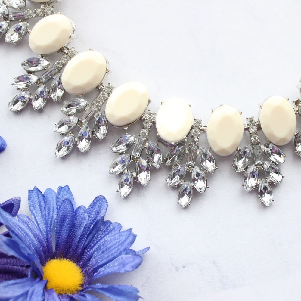 Crystal & Ivory Statement Necklace - Picture 3 of 7